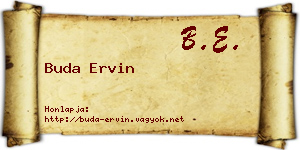 Buda Ervin névjegykártya